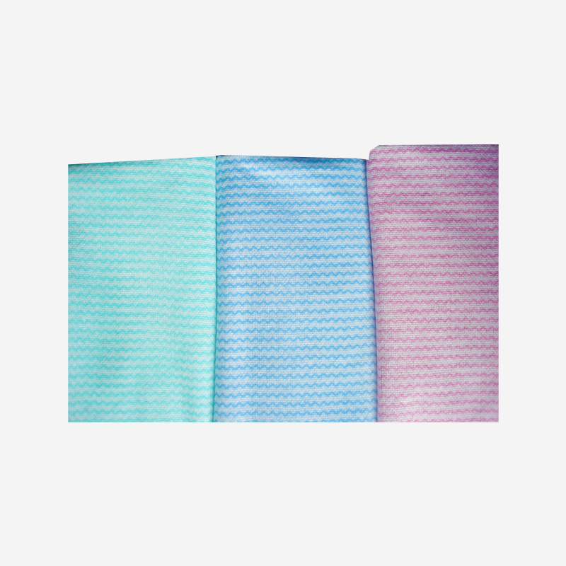 Cross Lapping Spunlace Nonwoven Fabric Wave Printing Kitchen Wipes